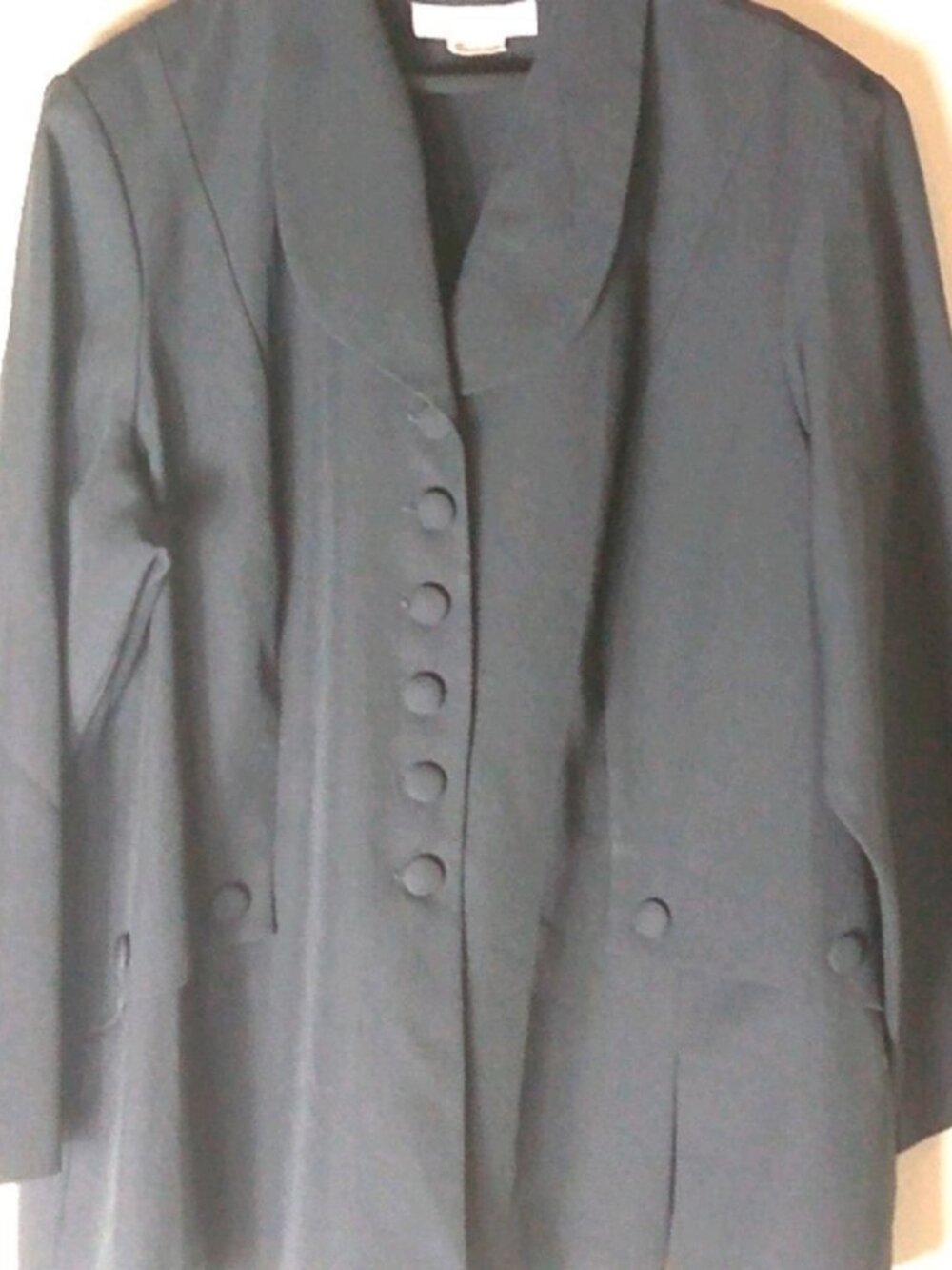 Allison Woods 14W Black Long Suit Jacket Plus Funeral